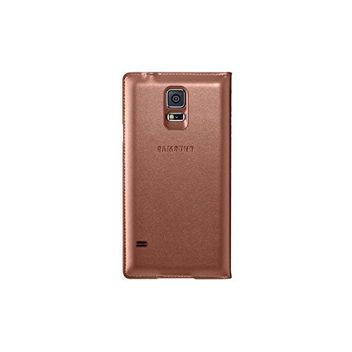Samsung S-View - Funda para m  vil Galaxy S5  Inteligente  permite controlar funciones como la c  mara  las notificaciones o las llamadas entrantes  impermeable   rosa dorado