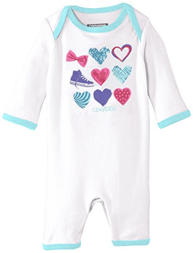 Converse Baby-Girls C.T.P 063947 Core Romper, Converse White, 6-9 Months