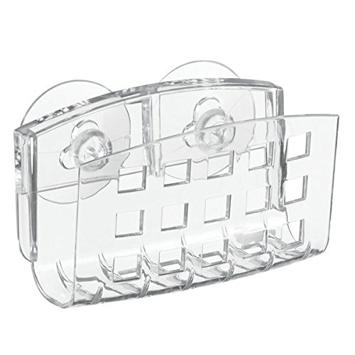 InterDesign Seifen- oder Schwammhalter mit Saugnapf für Bad, Dusche, Küchenspüle - Durchsichtig