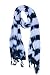 Color Nirvana Tie Dye Navy and White Horizontal Threaded Design Stole RS.229.00