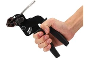 lyrlody Cable Tie Gun,Stainless Steel Cable Tie Tool Cutter Tool for Tension and Cutting Stainless Steel Cable Ties Black,8.27 x 3.54 x 0.79inch