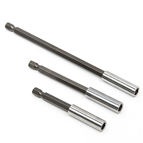 Fortag 3 tlg 1/4″ Sechskanntschaft Magnetische Magnetischer Satz Screwdriver Bithalter Quick Change Verlängerung Halter für Elektrowerkzeuge 75/100/150mm - 2