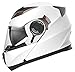 Produktbild Motorradhelm Klapphelm Integralhelm Fullface Helm - Yema YM-925 Rollerhelm Sturzhelm mit Doppelvisier Sonnenblende ECE für Damen Herren Erwachsene-Weiß-S