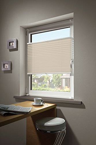mydeco® 60×130 cm [BxH] in creme – Plissee Jalousie ohne bohren, Rollo für innen incl. Klemmträger (Klemmfix) – Sonnenschutz, Sichtschutz für Fenster - 2
