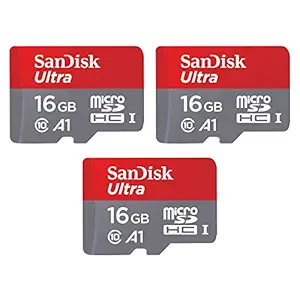 SanDisk 16GB (3-Pack) Ultra microSDHC UHS-I Memory Card - SDSQUAR-016G-GN6MM