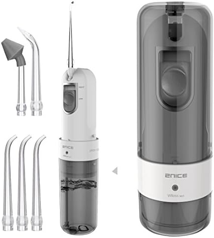 Water Flosser, 2NICE Dental Care Collapsible Oral Irrigator for Nasal Wash of 2 Modes Cordless Portable IPX6 Waterproof Rechargeable USB Charger (Gray)