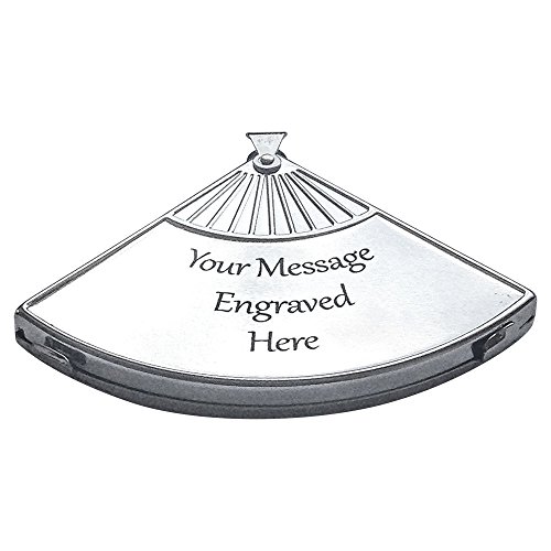 Fan Shape Personalised Compact Mirror, Engraved with a Message of your Choice