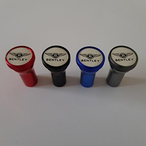 Sportimo Grey BENTLEY Huge 15mm logos Premium Alloy Valve Dust Caps with free 27mm Stem covers to match
