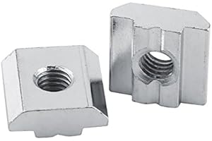 FAFEICY 50pcs Aluminum Profile T Nuts Sliding T Slot Nut Square Nuts with Clear Box for Aluminum Profile Accessories (European Standard Type 30-M6)