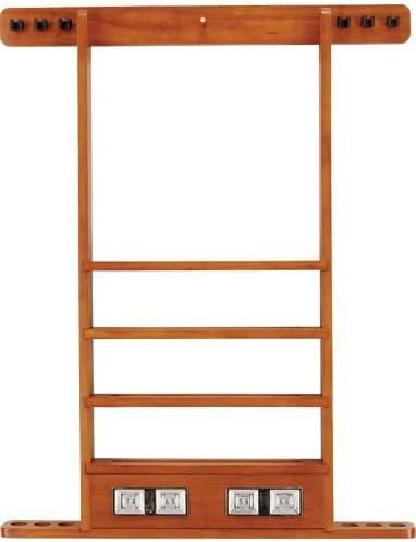 CueStix International Stained Wood 6 Pool Cue Wall Rack with Score Counter