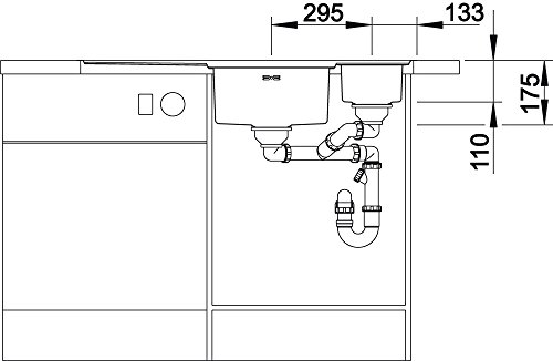 Blanco AXIS II 6 S-IF, Küchenspüle, Edelstahl Seidenglanz, Becken links, 1 Stück, 516530 - 4