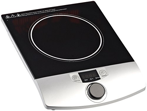 Rosenstein & Söhne Induktions-Kochplatte 12 bis 26 cm LCD Drehregler, 2.000 W, bis 200 °C - 2