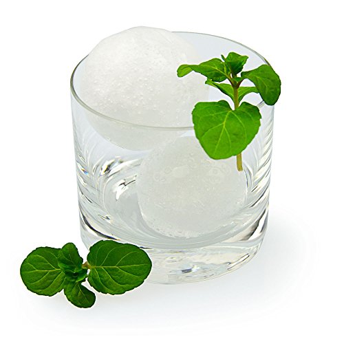 Silikonform für 4 Ice-Balls, Ice-Ball-Maker, riesige Eis-Kugeln, perfekt für Longdrinks, wie Gin-Tonic, Vodka-Bull oder Whiskey-Cola, Party-Highlight, Eiswürfel, Shots, Ice-Cube, Farbe: Blau - 4