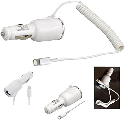 CE ROHS White 8 PIN USB 1.5V DC IN CAR CHARGER FOR APPLE IPHONE 6, 6 Plus,5 ,5s,SE,6S, 7 + plus, IPAD 1 2, IPOD Touch 5, IPAD MINI 1/2, MOBILE PHONES