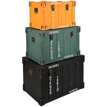 ts-ideen 3er Set Container Industrie Design Kommode Schrank