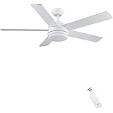 CJOY Ventilatore da Soffitto con Lampada e Telecomando, Plafoniera con Ventilatore Reversibile Camera da Letto Soggiorno 132 