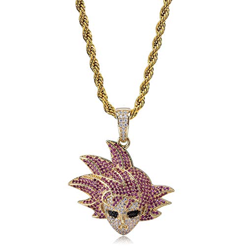 Qiulv Wukong Iced Out Pendant 18k Gold Plated Dragon Ball