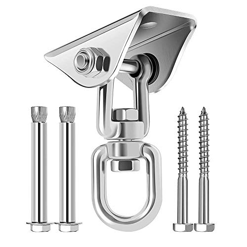 Awroutdoor Gancio per Soffitto SUS304 Acciaio Inossidabile Gancio per soffitto Suspension 4 Viti per Calcestruzzo e Legno Yoga Amaca Sacco da Boxe