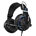 Produktbild HORSKY E-Blue Gaming Headset Blue Beleuchtung mit Mic 3.5MM USB verdrahtet über Ohr Surround Stereo Kopfhörer mit Mikrofon für das Abspielen von Computer Spiel arbeiten (schwarz)
