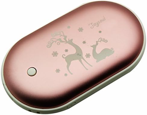 JoysoulEU Rechargeable Double-sided Hand Warmer 5200mAH Power Bank Portable Pocket Hand Heater USB Mobile External Back up Battery Charger Silver