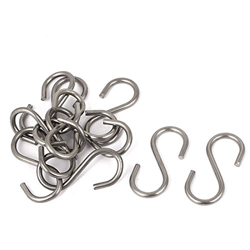 2mm Dicke 201 Edelstahl S förmig Haken Halter Aufhänger 10 stk Silber S-Haken