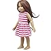 Produktbild TianranRT Kleid Bis Mode Lässig Niedlich Streifen Kleid Ziemlich Kleid Passt Outfit Für 18 Zoll Amerikaner Mädchen Puppe (Rosa)
