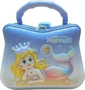 WISHKEY Cute Attractive Cartoon Mermaid Piggy Bank with Security Lock & Keys for Kids Money Saving Storage Coin Collector Box for Boys & Girls (Pack of 1 , Multicolor)