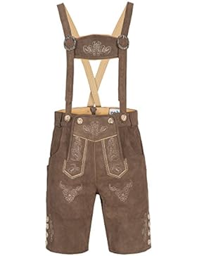 Wertige Herren Lederhose von BOHMBERG in attraktivem Tabakbraun mit traditioneller Stickerei/ Trachtenhose / Traditionell...
