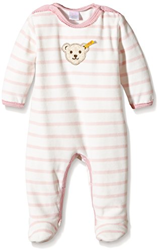 Steiff Baby Girls Strampler Nicky 1/1 Arm Crew Neck Long Sleeve Footies, Pink (chalk Pink Rose 2158), 6-12 months (Manufacturer size: 80)