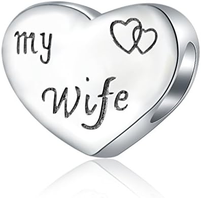 Christmas I Love You My Wife Idear Gifts from Husband 925 Sterling Silver Charms for Bracelets Anniversary Wedding Jewellery