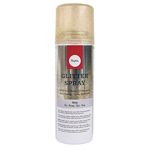 Rayher Hobby 34088616 Glitterspray Fein, Dose 125 ml, gold
