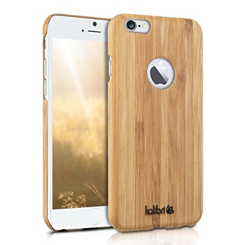 kalibri Funda para Apple iPhone 6   6S - Carcasa Trasera  Ultra Delgada  de  bamb    - Cover Protector  marr  n Claro 