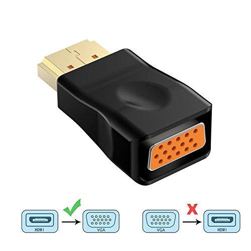 HDMI auf VGA, Rankie Vergoldet Active HDMI to VGA Kabel HDTV Adapter Konverter Male to Female (Schwarz) - 2