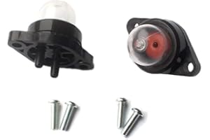HURI Pack of 2 Primer Pompe Poire D'amorcage Carburateur et Visserie pour Partner 350 351 370 390 420 Poulan 2050 2055 2115 2150 2155 2175 2250 Tronçonneuse
