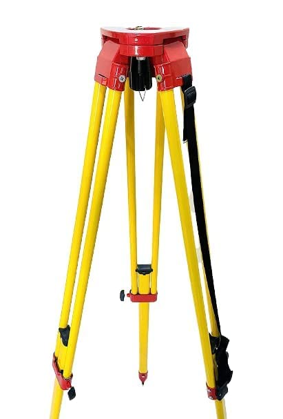 Aluminium Tripod Stand for Auto Level, Theodolite & Total Station-Survey Level Equipment Stand- Single Lock/Adjustable Height/Powder Coated Finish (Colour- Yellow/Size - Standard) PACK OF 1