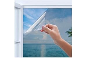 ‎LINARUN Linarun Spiegelfolie Selbstklebend Fenster Sonnenschutzfolie Sichtschutz Wärmeisolierung Dachfenster innen oder außen UV-Schutz für Büro und Haus Silber (75 * 200cm)