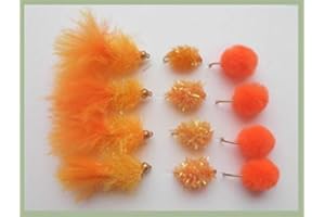 TROUTFLIES UK EGG AND BLOB FLIES Blob and Egg Trout Flies, 12 pack, Orange, size 10, for fly fishing