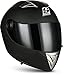 Produktbild SOXON ST-550 Fighter · Sturz-Helm Helmet Urban Motorrad-Helm Scooter-Helm Integral-Helm Sport Cruiser Roller-Helm · ECE zertifiziert · inkl. Sonnenvisier · inkl. Stofftragetasche · Schwarz · S (55-56cm)