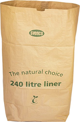 Alina 240 L kompostierbare Abfalleimer aus Papier, vollständig biologisch abbaubar, Braun, 240 Liter Papiersack mit Alina-Kompostieranleitung (in englischer Sprache), 16 sacks