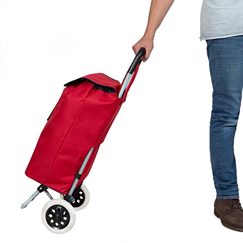 TecTake Einkaufstrolley Einkaufsroller klappbar rot - 2