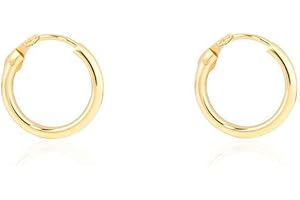 MONDE PETIT Damen & Kinder Creolen Hoop 10x1.5 mm Ohrstecker - Gelbgold 18 Karat (750)