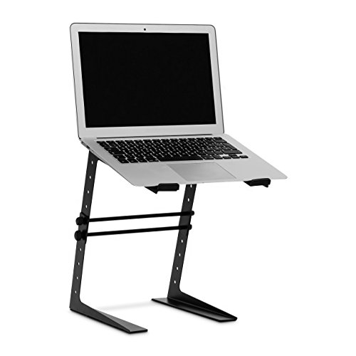 Relaxdays Laptopständer höhenverstellbar Notebookständer mit gummierten Füßen, Haltern Höhe 5-fach verstellbar Laptophalter für Djs und Musiker Mixerständer, 34,5 x 26 x 32 cm, schwarz