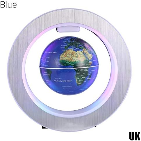 Levitating Globe, O-Shaped Floating Globe with Colored LED Lights Anti Gravity Magnetic Levitation Rotating World Map for Children Gift Home Office Desk Decoration