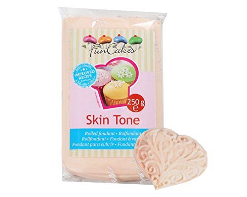 Fondant-Set 3x250g, hautfarben-grau-schwarz, Rollfondant mit Vanillegeschmack - 3