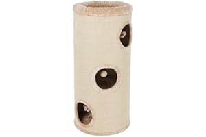 DIOGENES Large Cat Scratching Barrel - A Large Scratch Barrel For One Or More Cats With Lots Of Places To Play And Sleep - Available In Beige And Black (Beige)