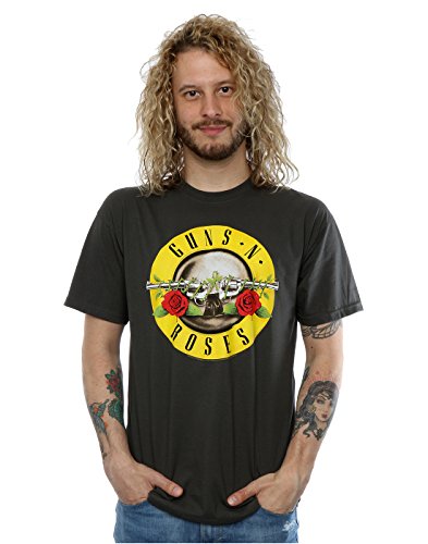 Guns N Roses Men's Bullet Logo T-Shirt Medium Light Graphite