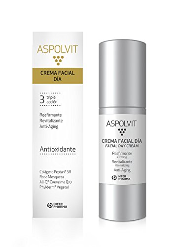 ASPOLVIT - Crema facial revitalizante, reafirmante y antiedad con coenzima Q10. Disminuye las líneas de expresión - 30 ml