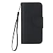 Produktbild iPhone 5 5S SE Hülle, Chreey [Einfach Elegant] PU Lederhülle Magnetische Flip Case Brieftasche Handytasche Matt Schutzhülle mit Standfunktion Kartenfächer [Schwarz]