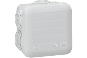 Legrand LEG94516 - Caja de derivación cuadrada (65 x 65 x 40 mm, cierre con sistema de clip), color gris