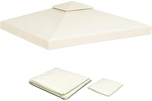 JUTTAUTO 2 Tier Gazebo Replacement Top Cover,Large Size 3X3 m Garden UV Resistant Waterproof Canopy,Heavy Duty Double Tiered Gazebo Pavilion Roof Protection for Yard Patio Garden Outdoor Canopy Sunshade